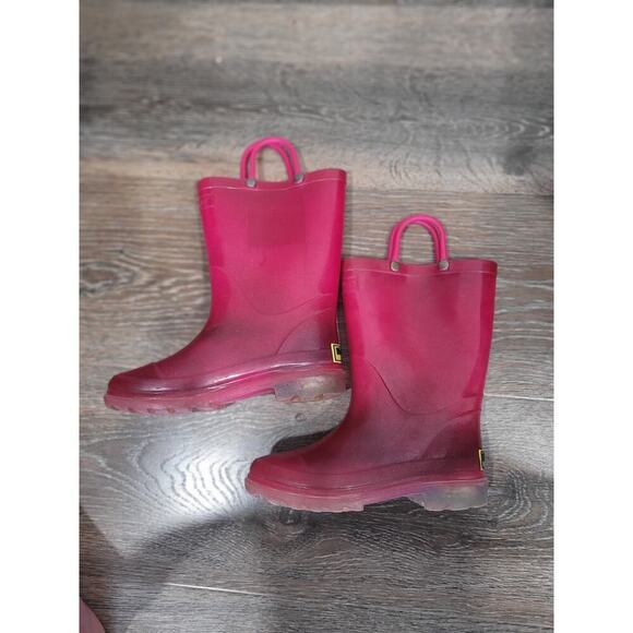 Western Chief Toddler Girl Rain Boots Pink Sparkle size 11 #7 - Picture 2 of 5